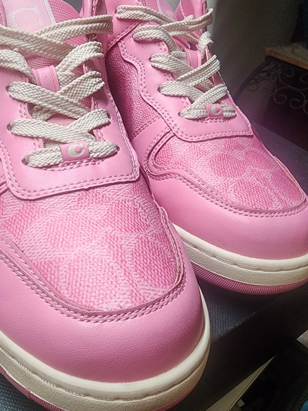 COACH Pink Low Clip Sneakers
